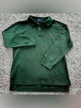 Boys Polo Ralph Lauren Forest Green Long Sleeve Polo